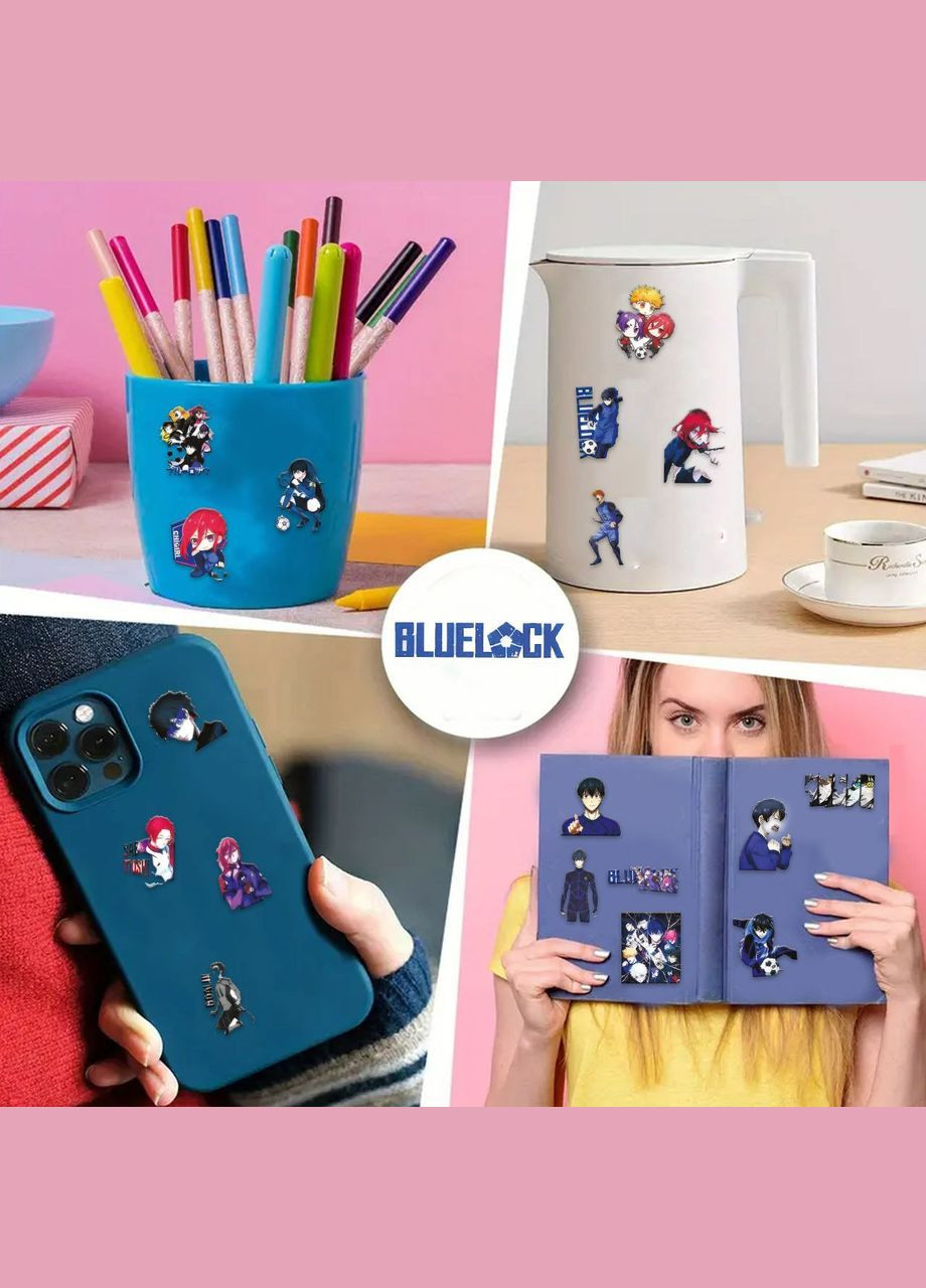 Стикеры Синяя тюрьма Блю Лок Blue Lock стикерпак наклейки набор наклейок 48 шт Shantou (329189986)