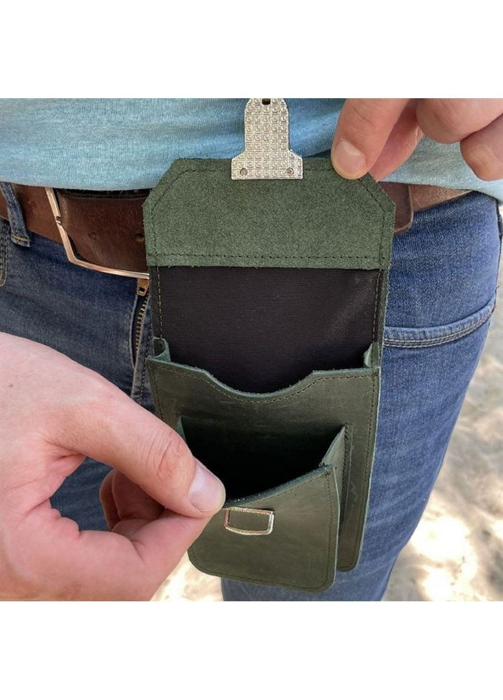 Шкіряна сумка-чохол на пояс 16.5х2х10 см TARWA (315869998)