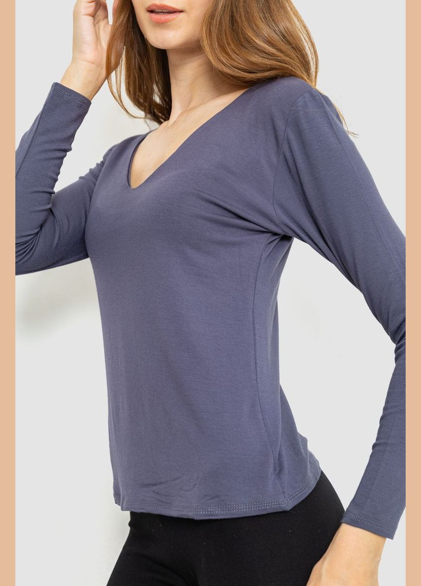 Тонкий жіночий лонгслів, колір електрик, Ager (292865937)