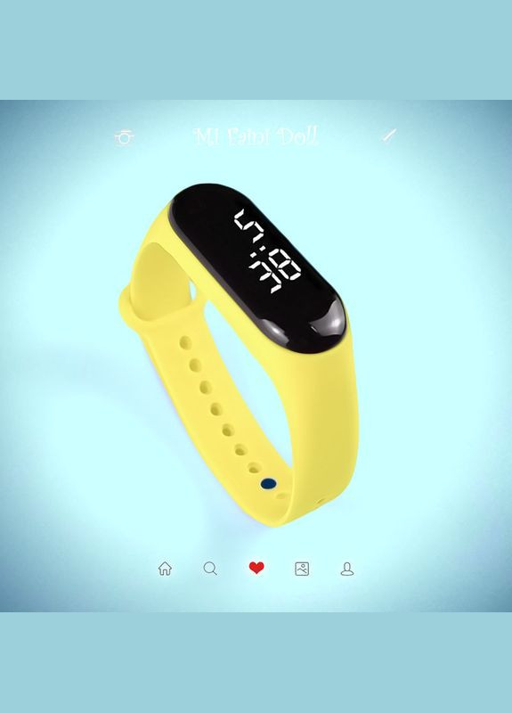 Дитячий сенсорний електронний годинник з браслетом водонепроникний Жовтий PRC (262890216)