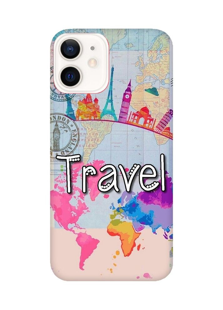 Матовый чехол с красными боками на iPhone 12/12 Pro:: Путешествие. Travel (принт 321) Creative (360680935)