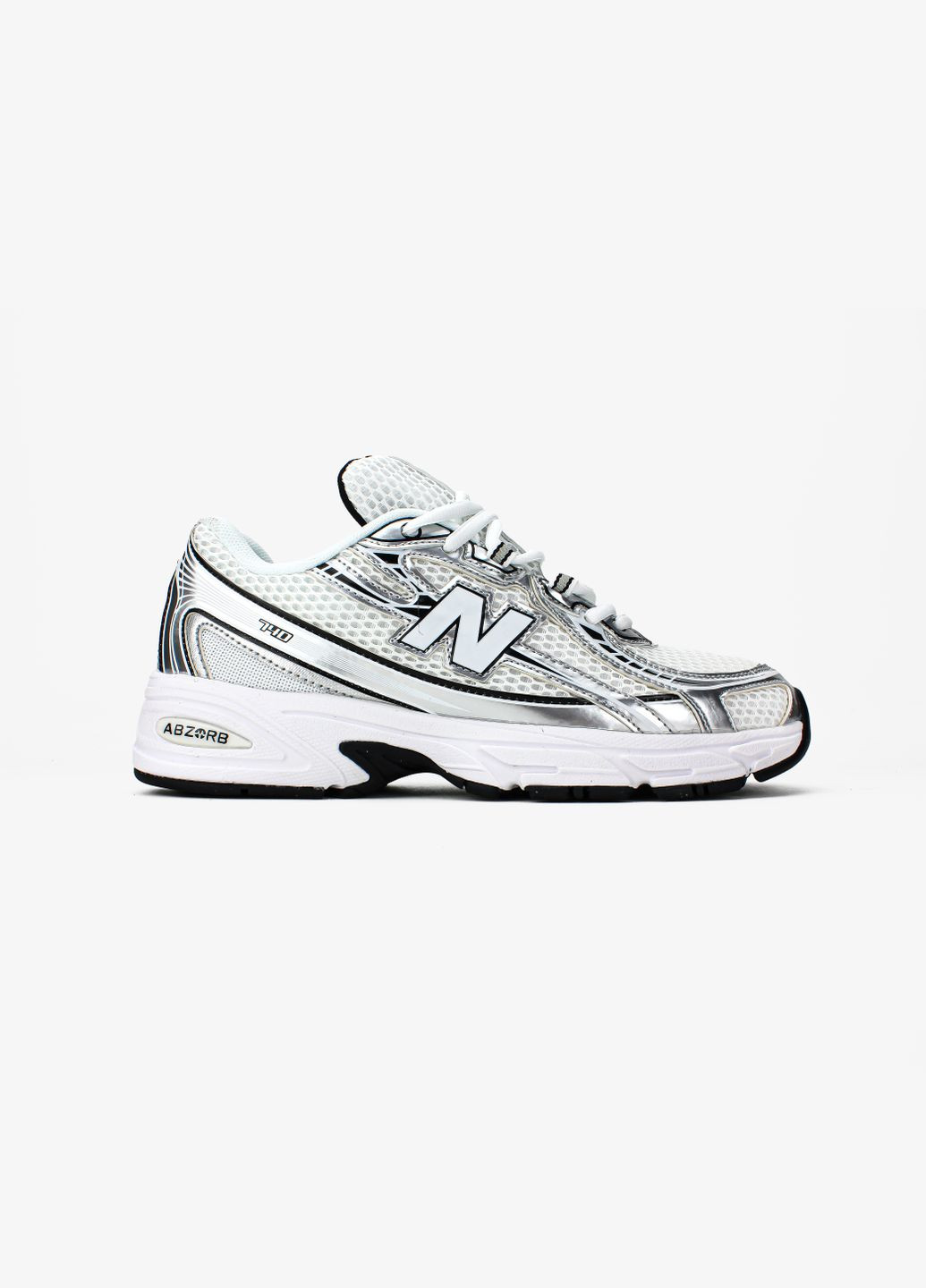 Кроссовки женские и мужские кроссовки New Balance 740 v2 White Silver Black | Нью Беланс 740 белые серебряные No Brand белые демисезоны (338433443)