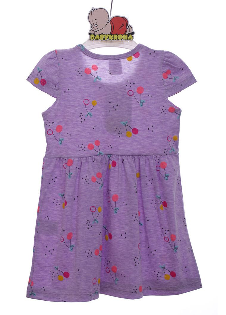 Фіолетова сукня трикотажна для дівчинки ferix з вишеньками фіолетова 104 см (44867) BABYKROHA (323469307)