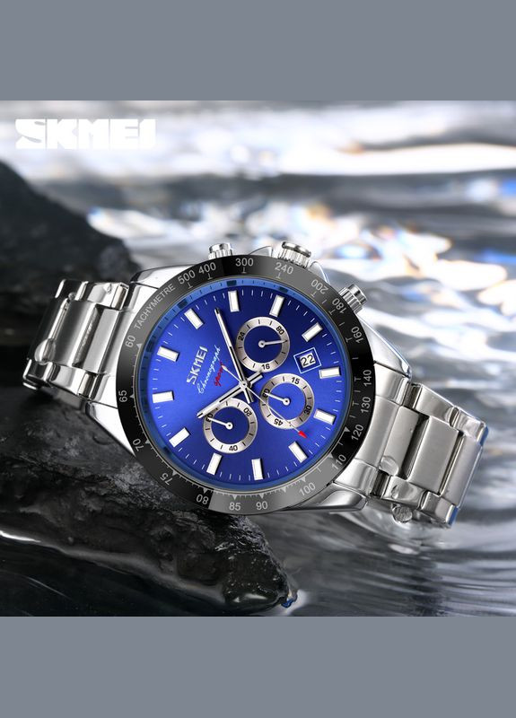 9259SIBU Silver-Blue кварцевый сasual, классический Skmei (324214596)