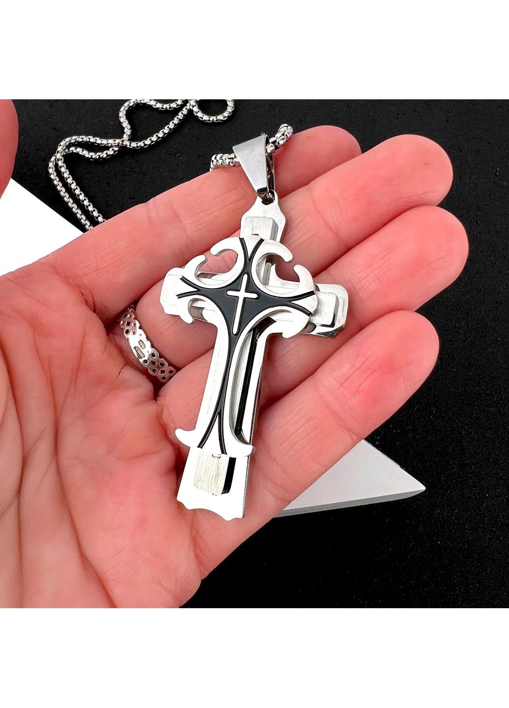 Большой крестик из нержавеющей медицинской стали PSC-085 No Brand (351503727)