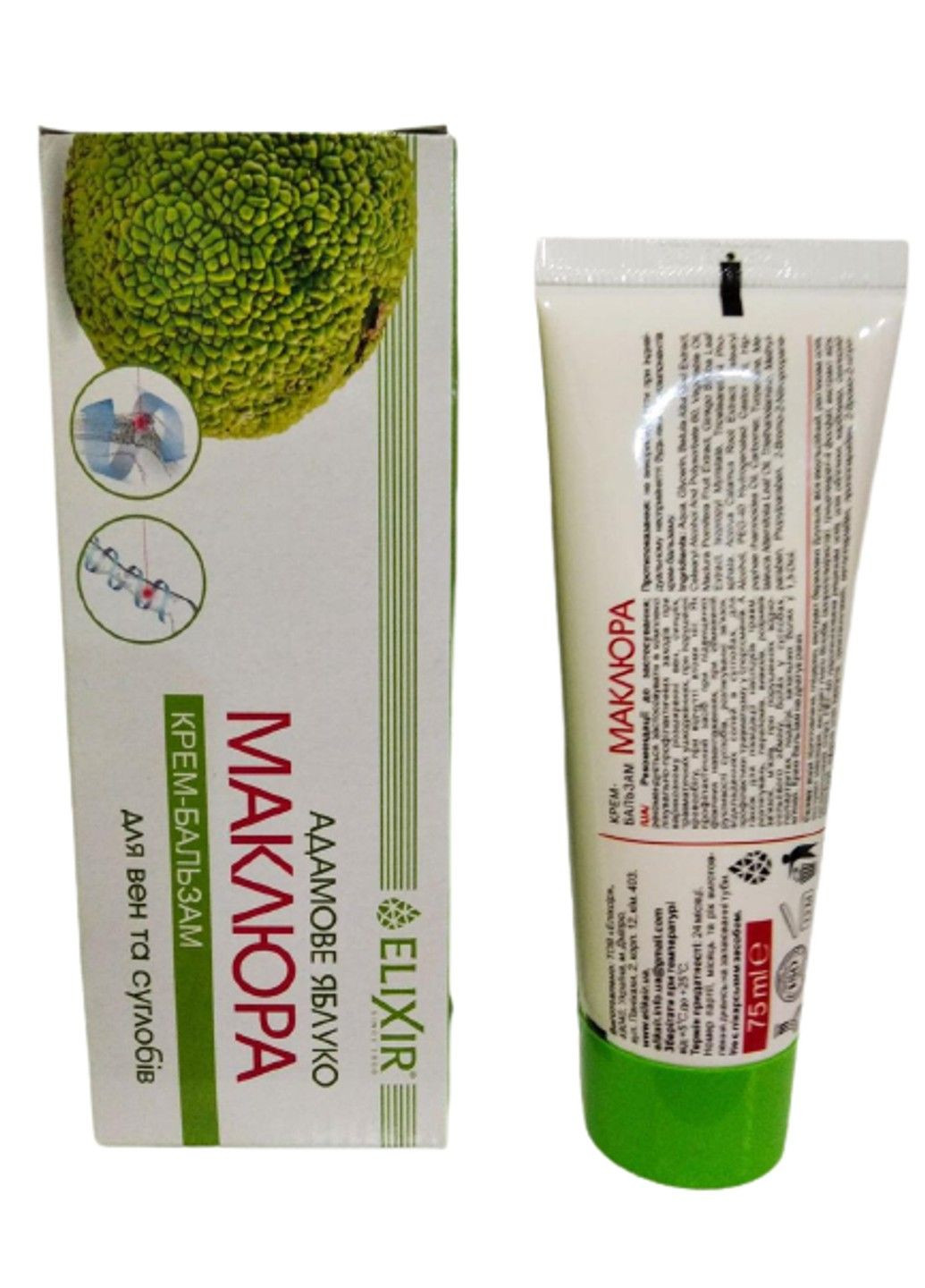 Крем бальзам Маклюра для вен и суставов 75 мл Эликсир (316607992)