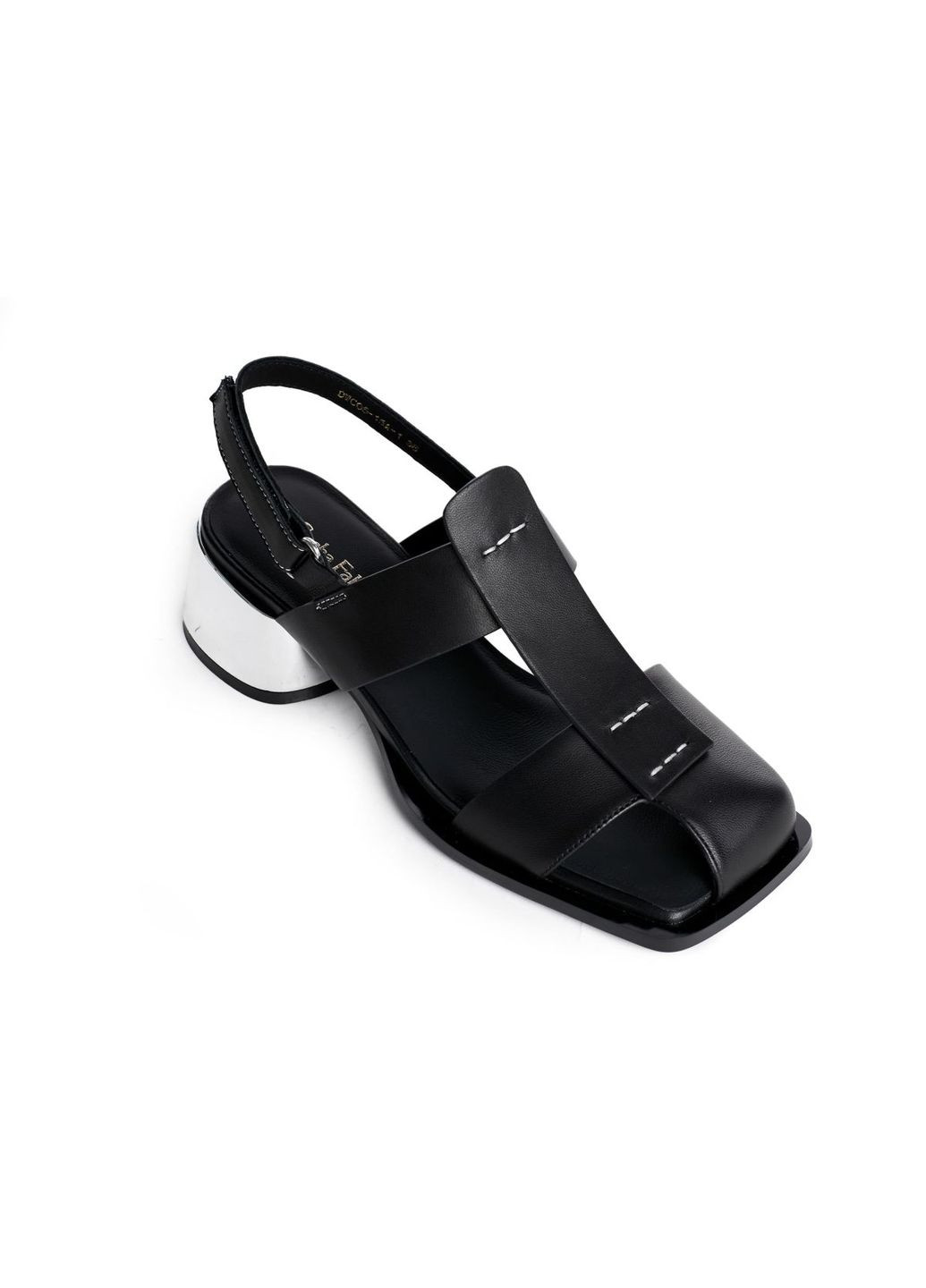 Черные кожаные босоножки 4605 Sasha Fabiani
