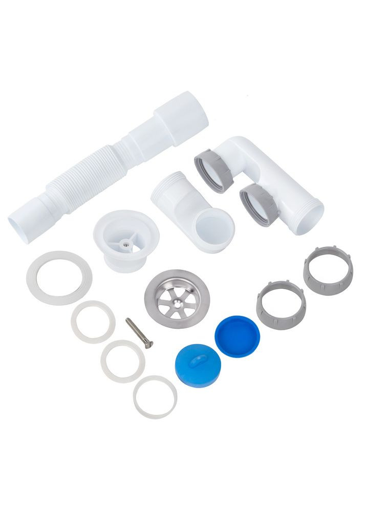 Сифон для ванны D1013 с ревизией, выпуском и гофротрубой 40х40/50 ITAL (316095036)