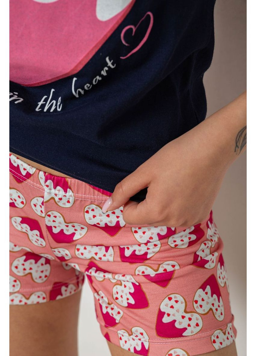 Синя всесезон піжама жіноча з принтом,, 243r24517 Polkan