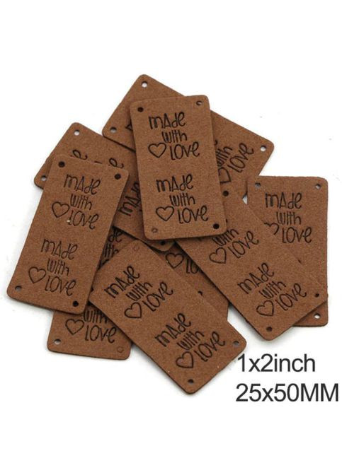 Бирка Мade with love, шт.замша, 5х2,5 см, коричневая No Brand (341730837)