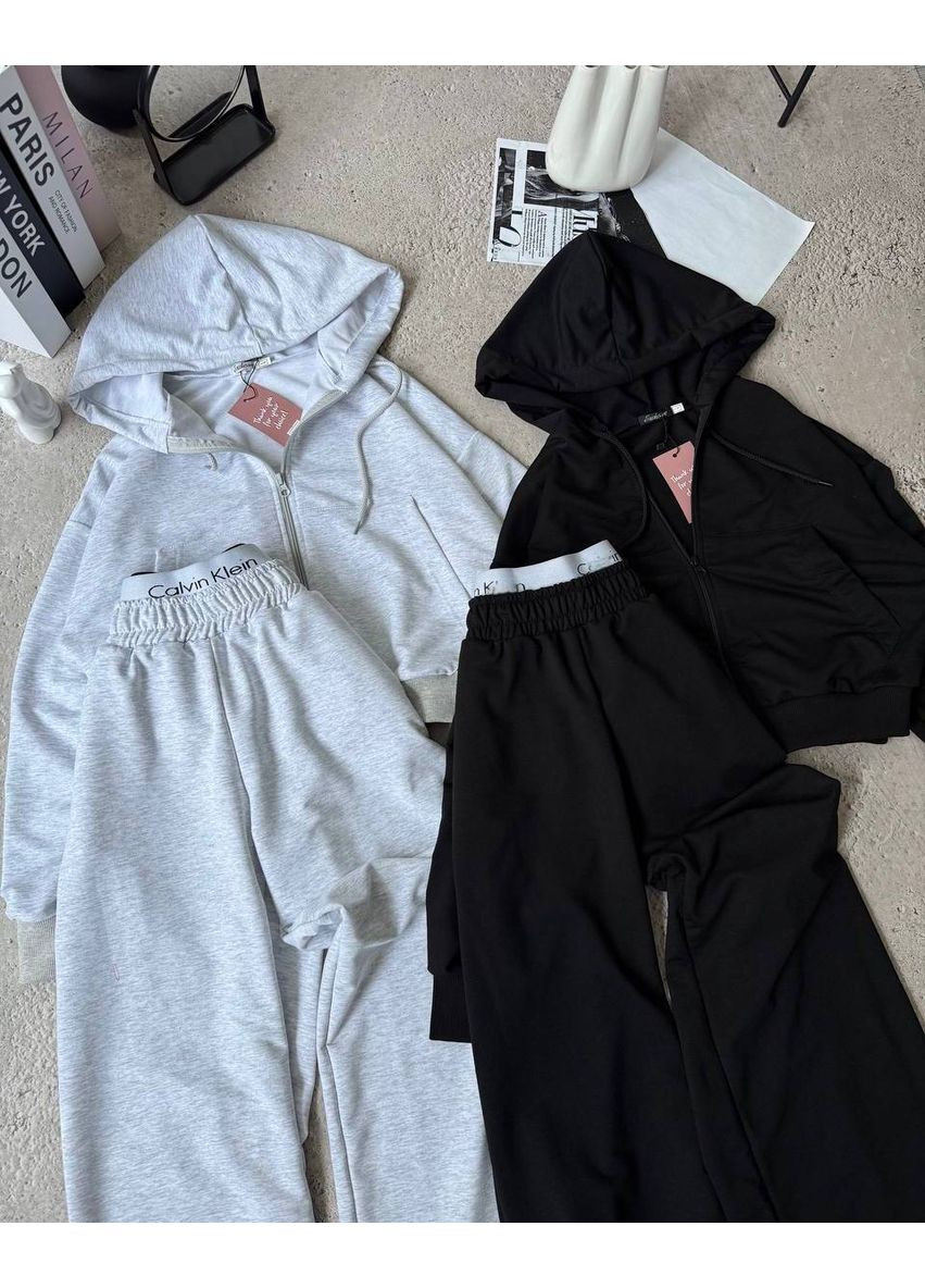 Жіночий спортивний костюм молочного кольору — худі на блискавці та штани Україна (349817815)