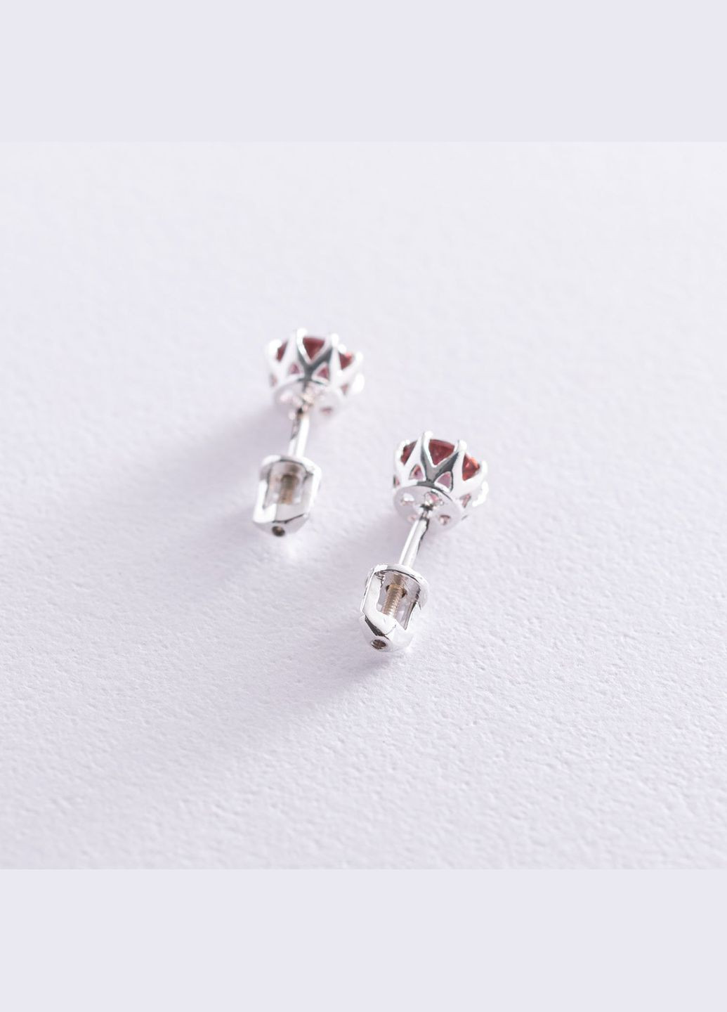 Серебряные серьги - пусеты (синт. кварц) 122823 Oniks (264644482)