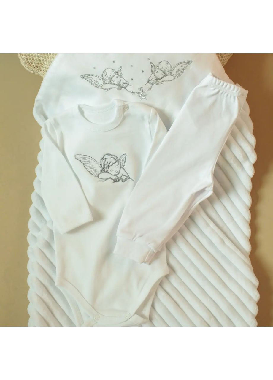 Набір для хрещення Ангелик для хлопчика Білий Boka (370287209)