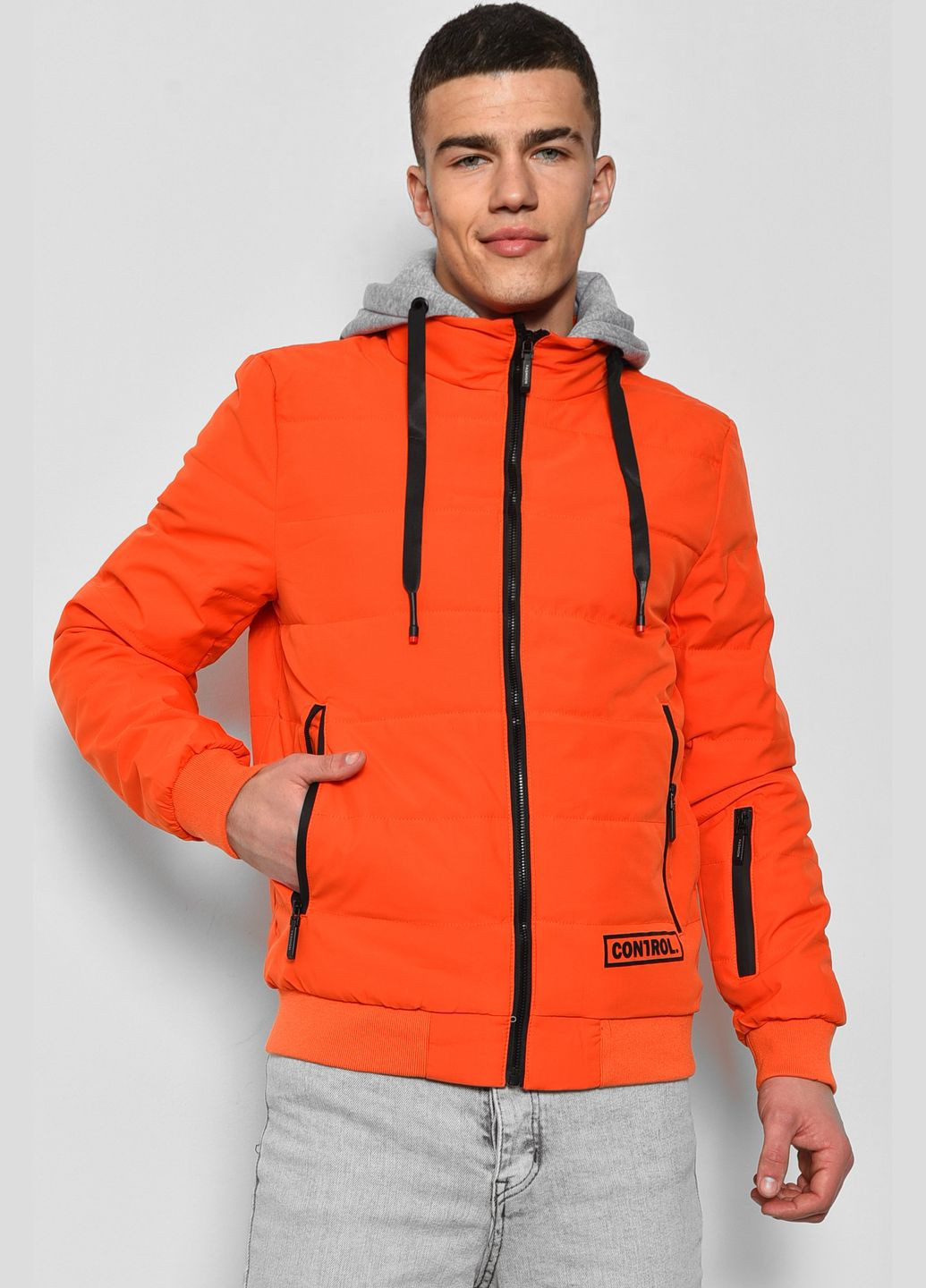 Оранжевая демисезонная куртка мужская демисезонная оранжевого цвета Let's Shop