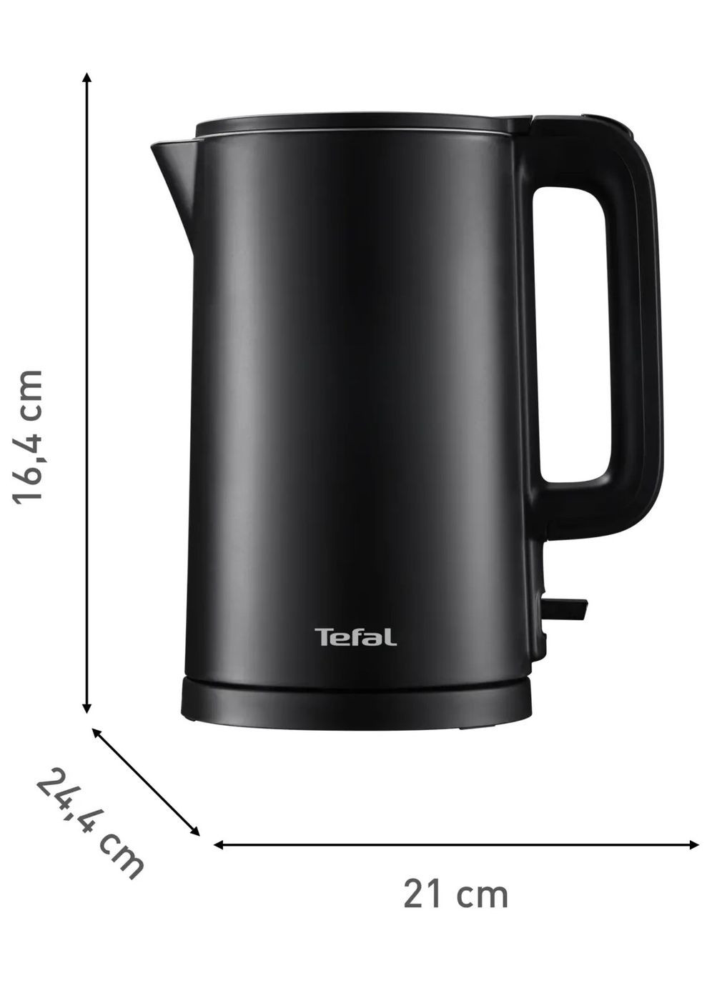 Электрочайник Thermo Protect, 1.5л, пластик, нержавеющая сталь, черный Tefal (360397156)