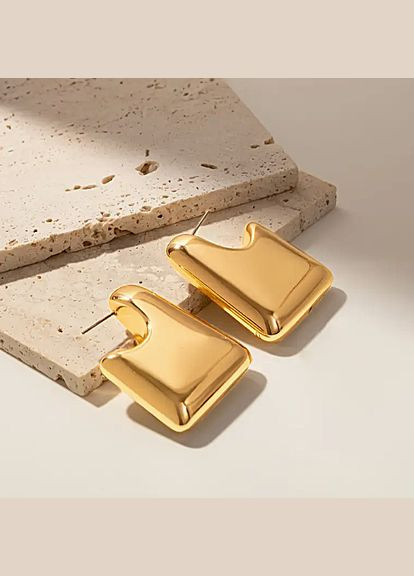 Сережки сучасні акцентні Золотого кольору No Brand (325700200)