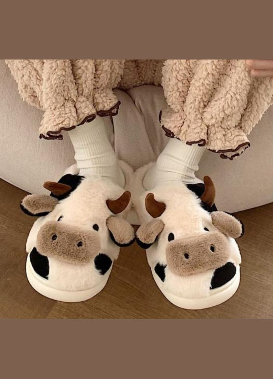 Бавовняні тапочки М'яка мила корівка Жіночі домашні теплі тапочки 38-39 (наш розмір 36-37) No Brand (348118589)