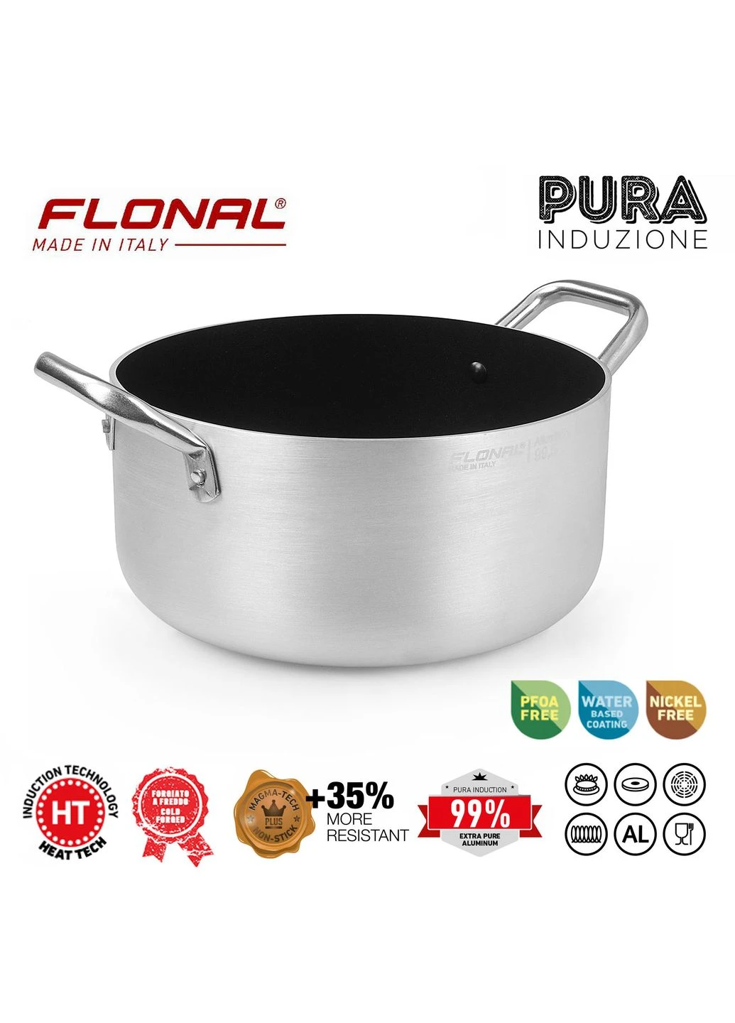 Каструля Pura Induction Professional 7,9 л (GPRC22870) Flonal (382017053)