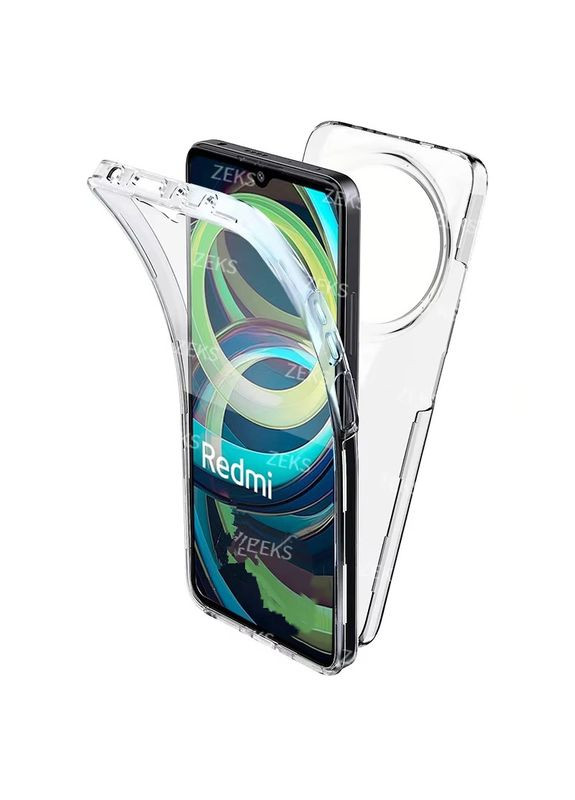 360 протиударний чохол для Xiaomi Redmi 14С прозорий двосторонній чохол редмі 14с TPU (323166223)