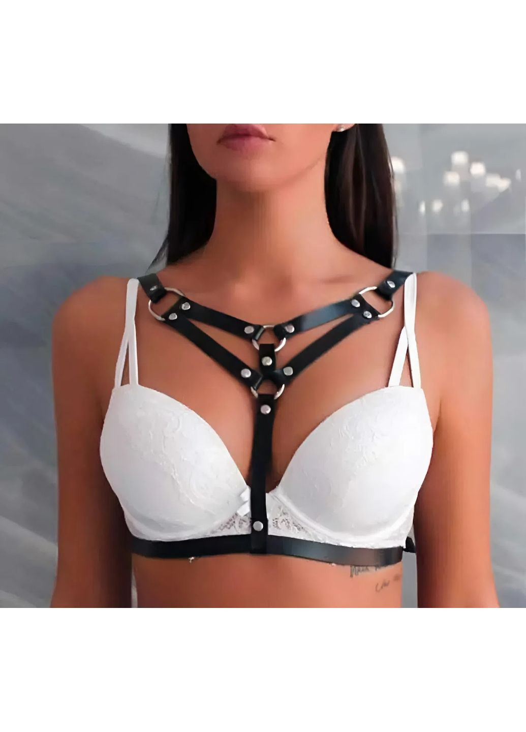 Чорна портупея з екошкіри XS-M No Brand (368892338)