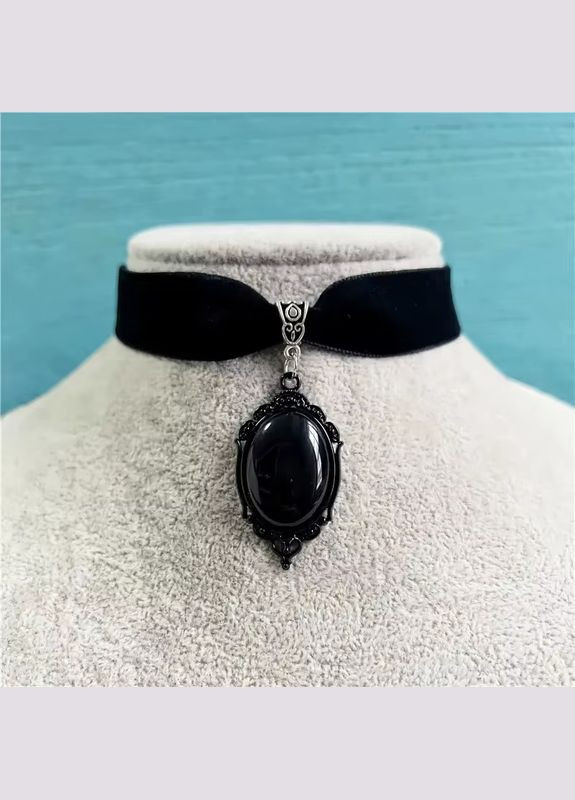 Шикарний готичний чокер вампір з чорним каменем кристалом намисто No Brand (346125155)