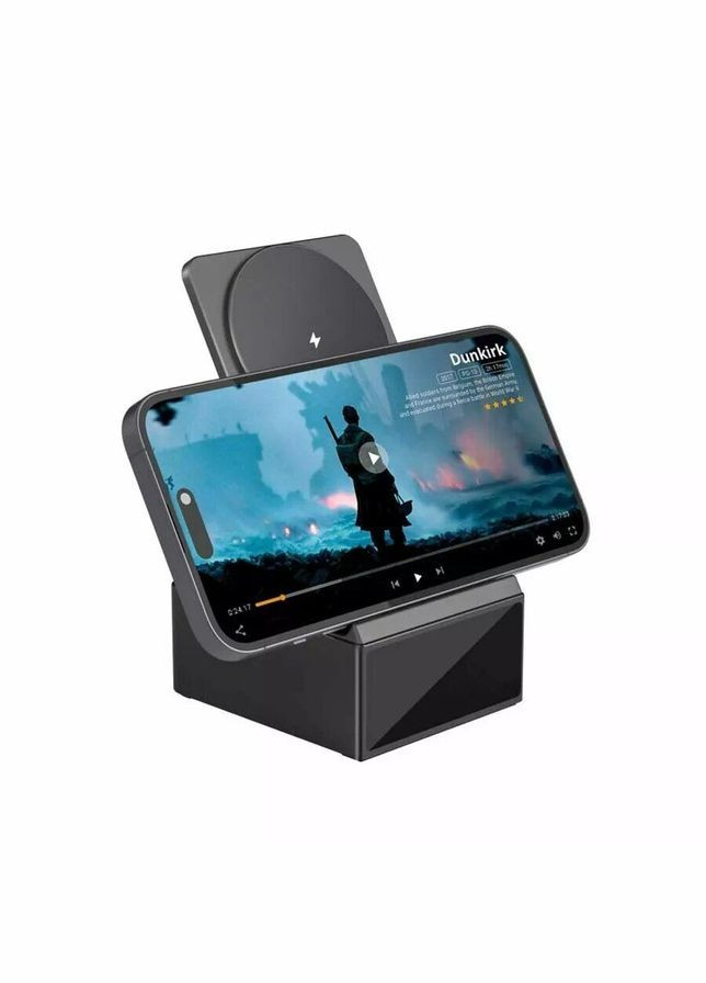 Беспроводное зарядное устройство Platinum для iPhone/Airpods 15Вт 2в1 с часами | Док-станция Wi-W011 WIWU (301087018)