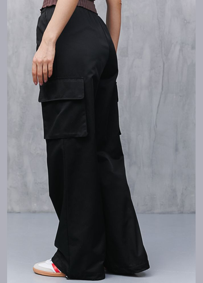 Жіночі штани карго світло-бежеві із затяжками внизу Arjen (294906985)