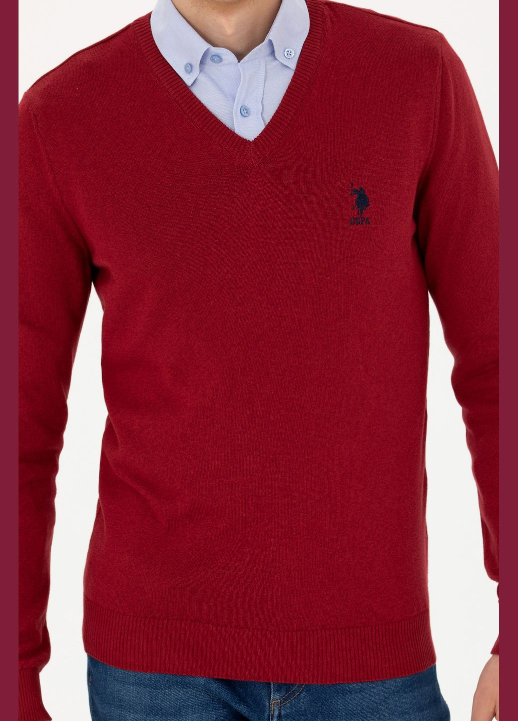 Бордовый свитер u.s. polo assn. мужской U.S. Polo Assn.