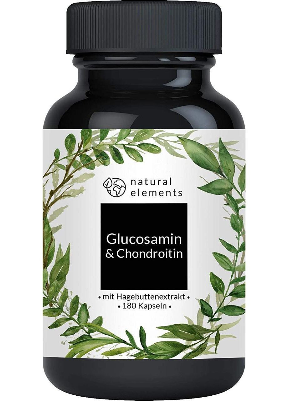 Глюкозамін та хондроїтин з вітаміном С 180 капсул Natural Elements (301221592)