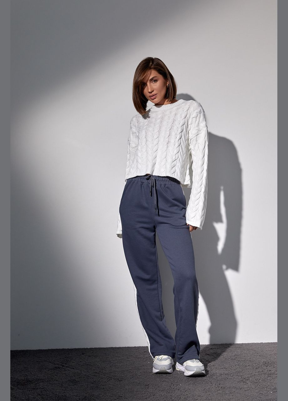 Костюм-двійка з в'язаною кофтою в косички та трикотажними штанами Liton (296909013)