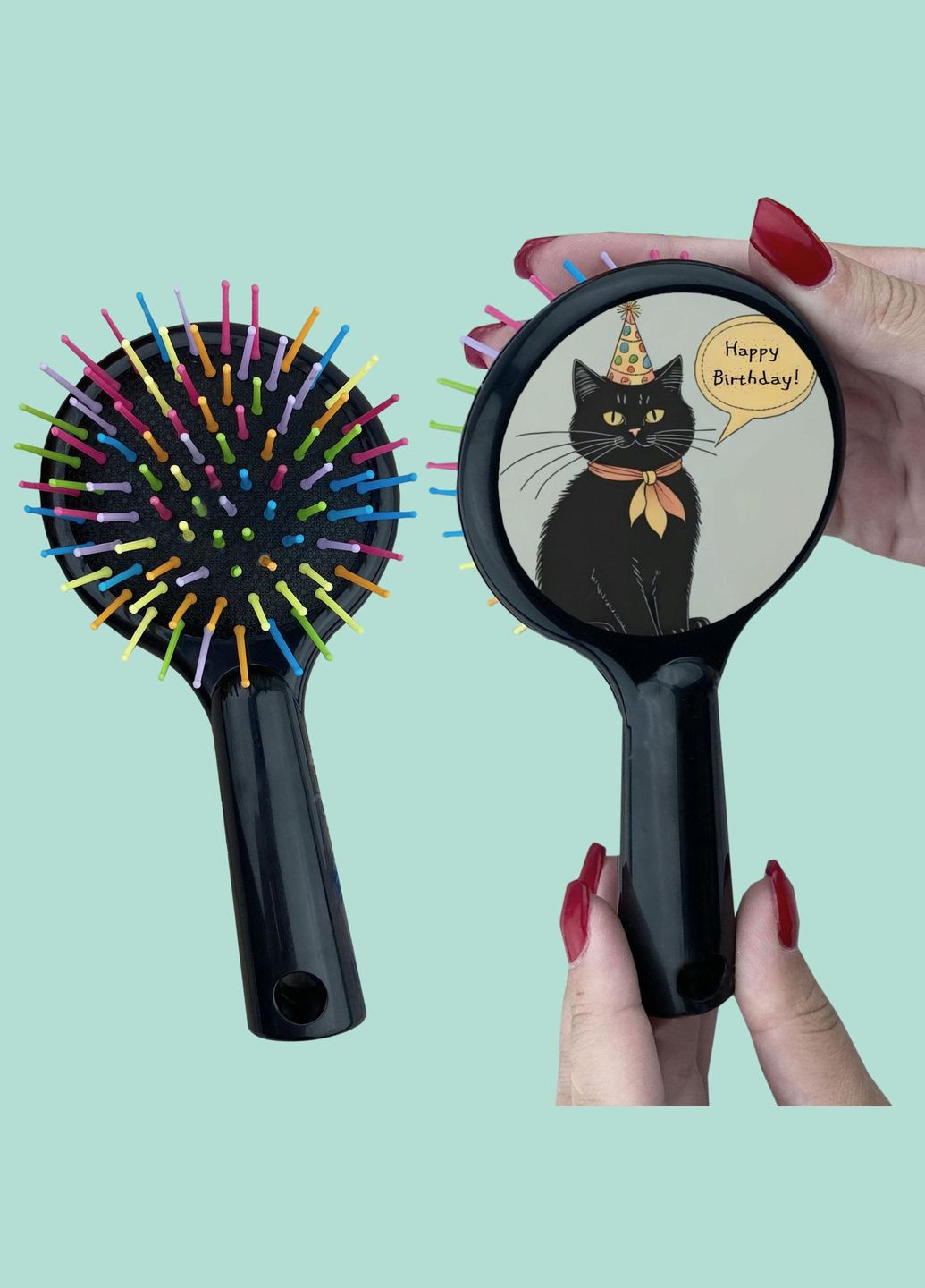 Расческа для волос День рождения (Happy birthday) #008 Черный No Brand (315045818)