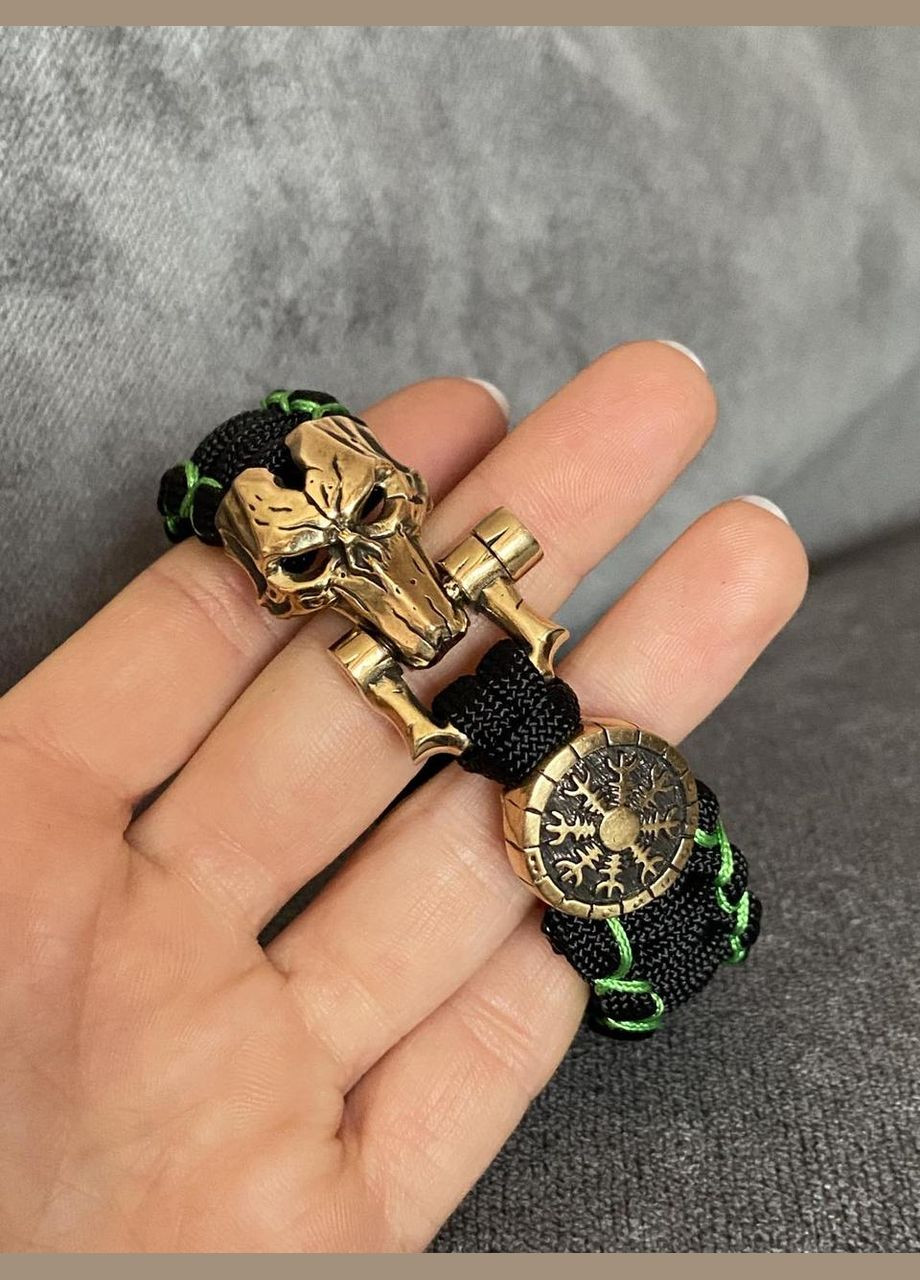 Браслет с маской Смерти и Шлем страшника латунь из паракорда с оплеткой + брелок в подарок No Brand (341738758)