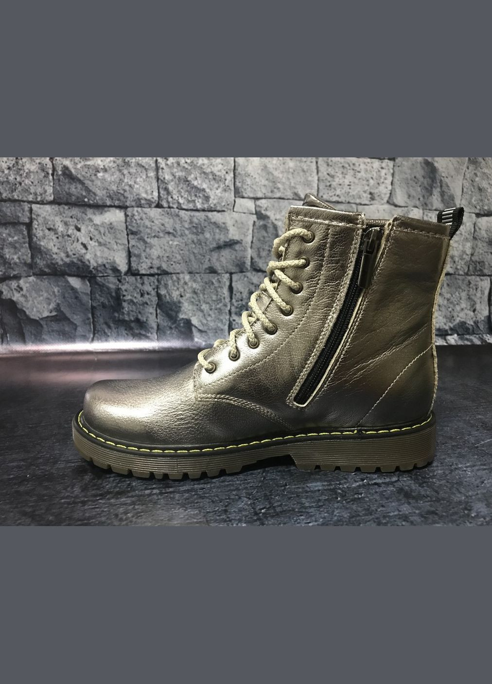 Серебряные повседневные осенние стильные натуральные ботинки, tm, серебро, украина Bistfor