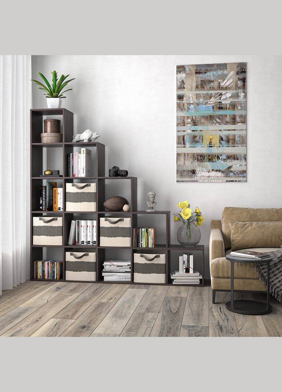 Стеллаж для книг и игрушек на 15 ячеек ST-0017 от Венге темный MORELI (335424367)