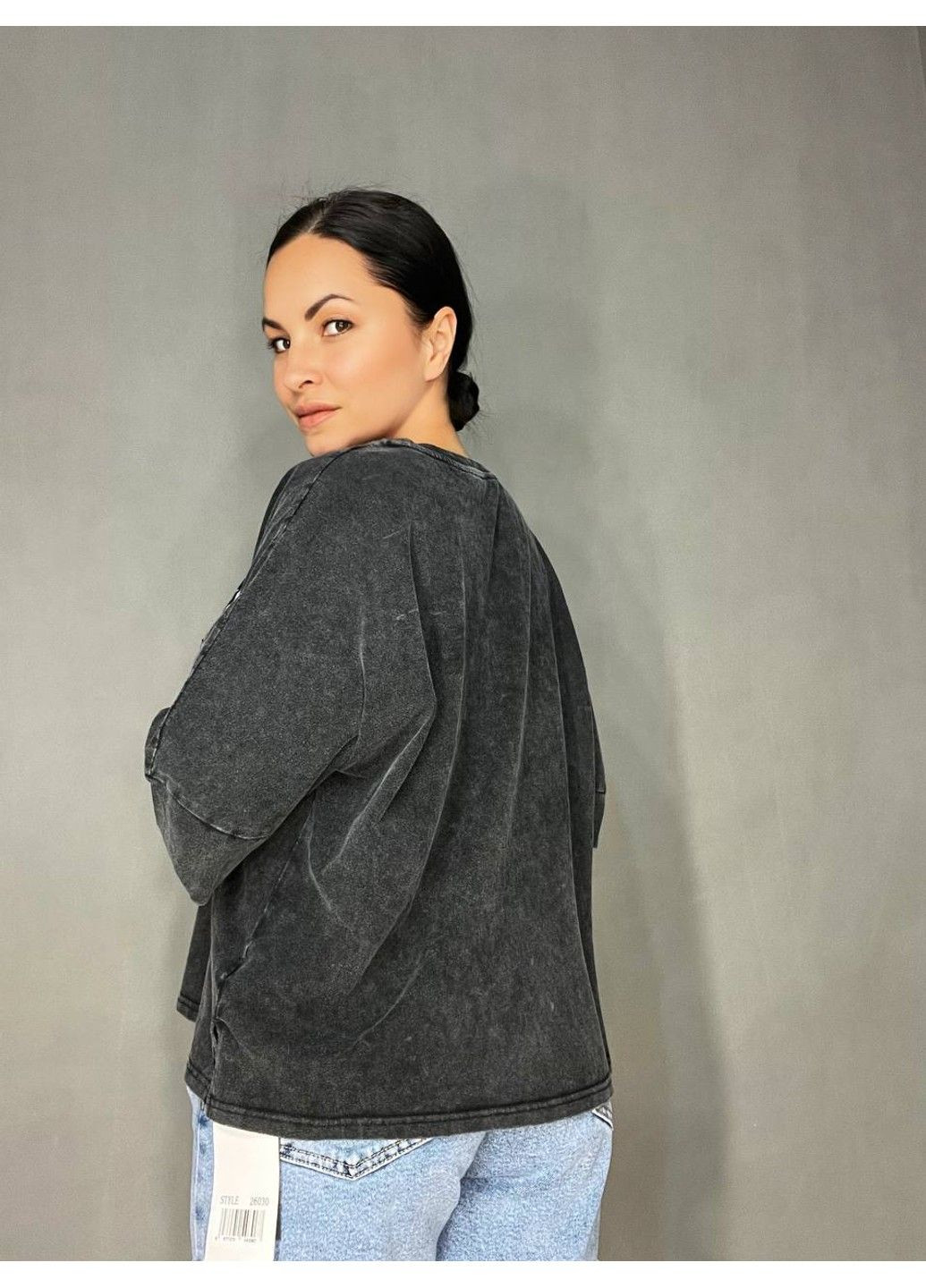 Футболка женская A-N 26030 вареная тай-дай оверсайз с вышивкой Mickey Mouse No Brand - (330457453)