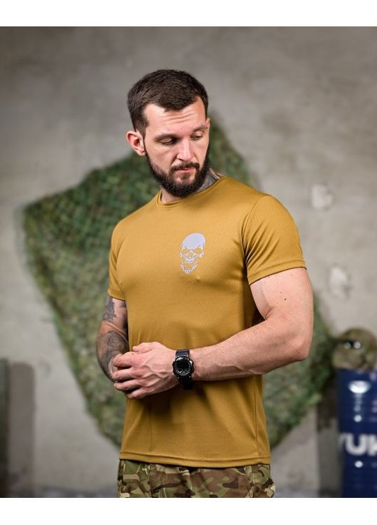 Тактична чоловіча футболка з принтом койот No Brand (348437543)