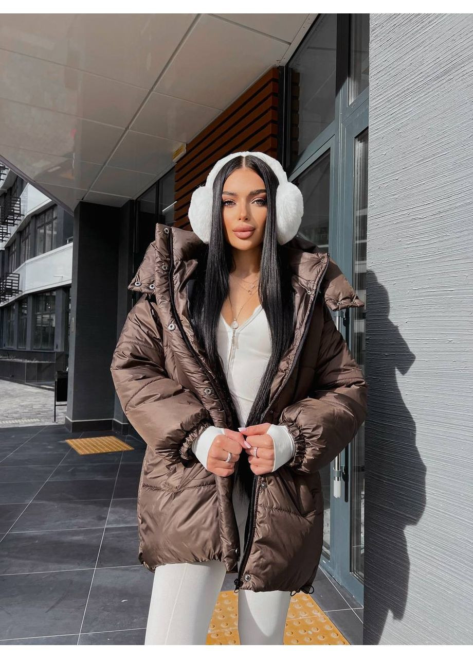 Коричневая зимняя куртка женская KaraMix