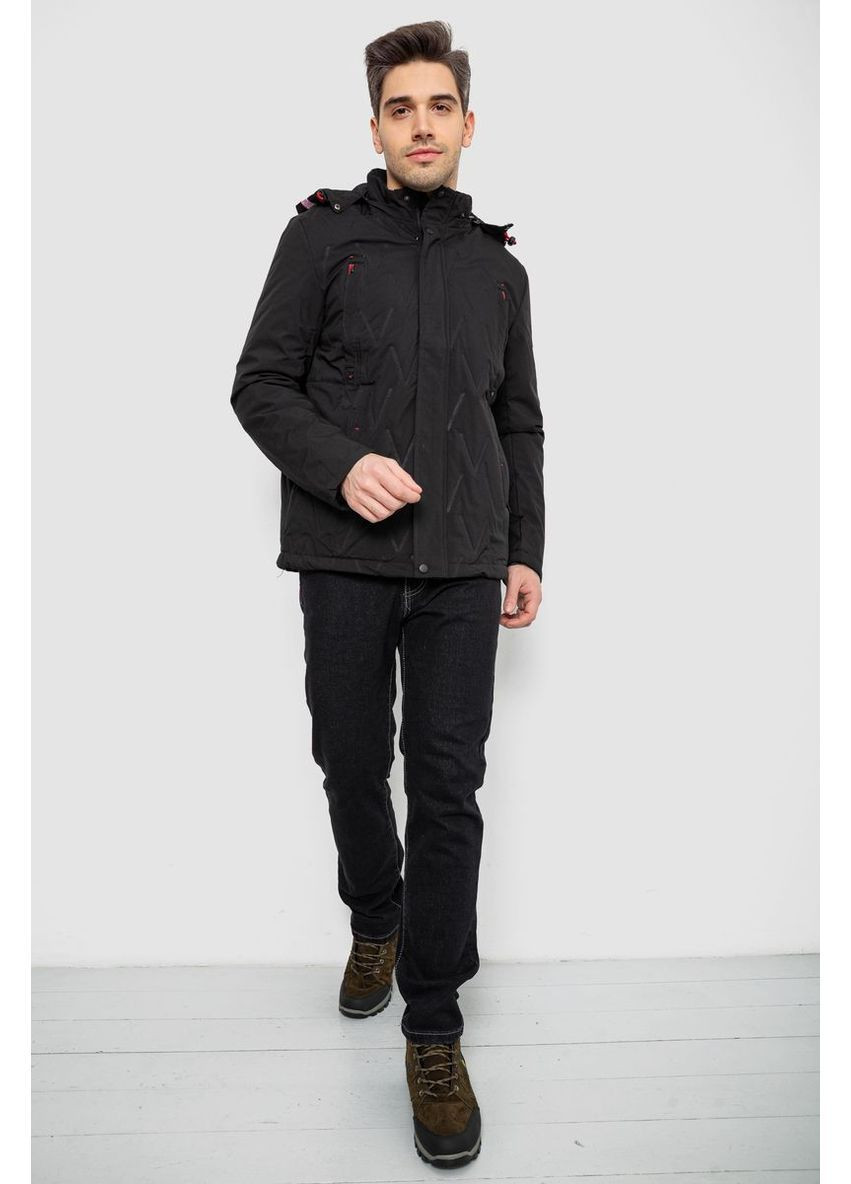 Чорна демісезонна куртка чоловіча демісезонна з капюшоном Ager 244RL9159AL