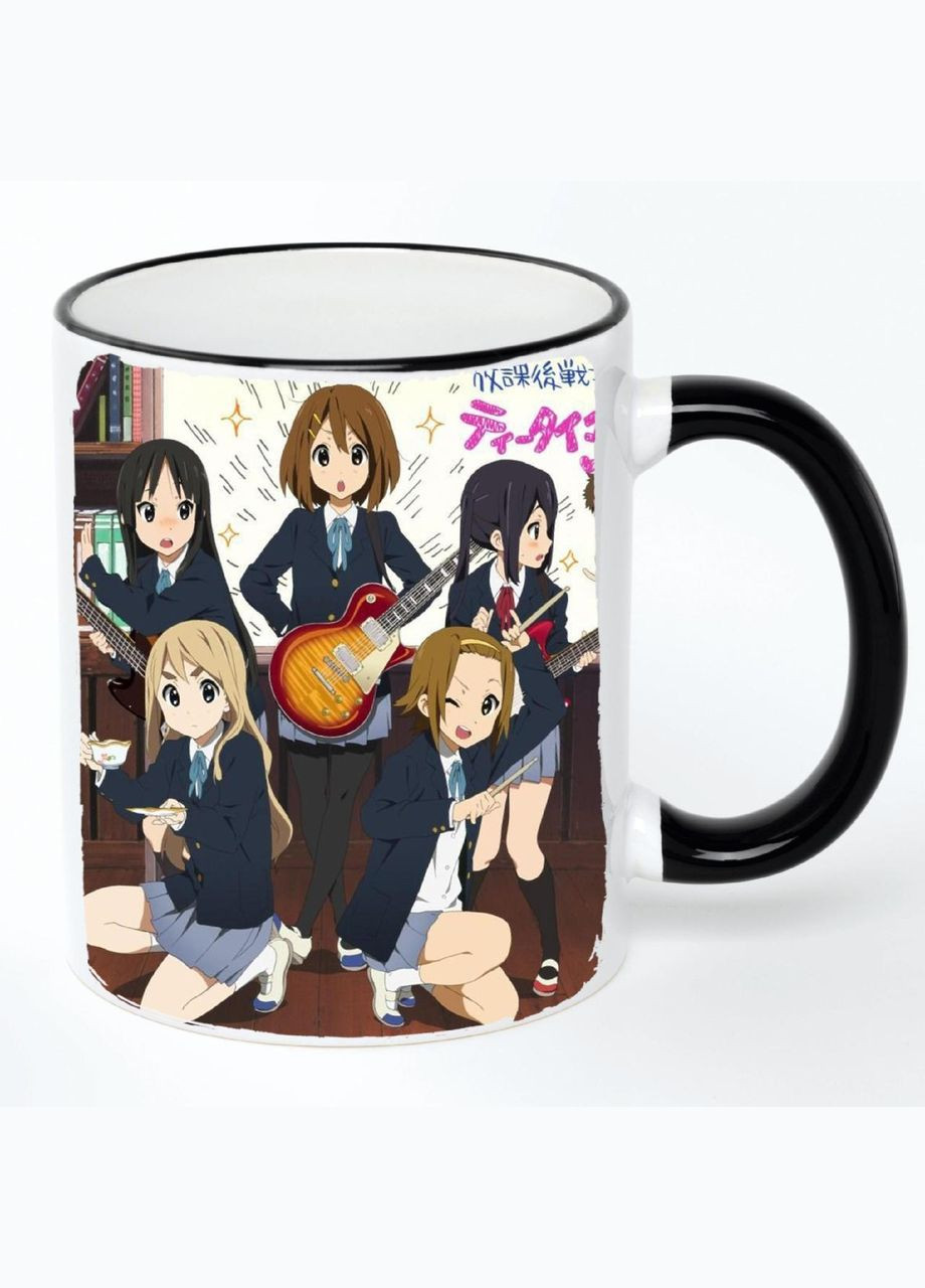 Чашка Кей-Он Аниме #004 (кружка, кружка) Белая с черной ручкой 330 мл No Brand (322716892)