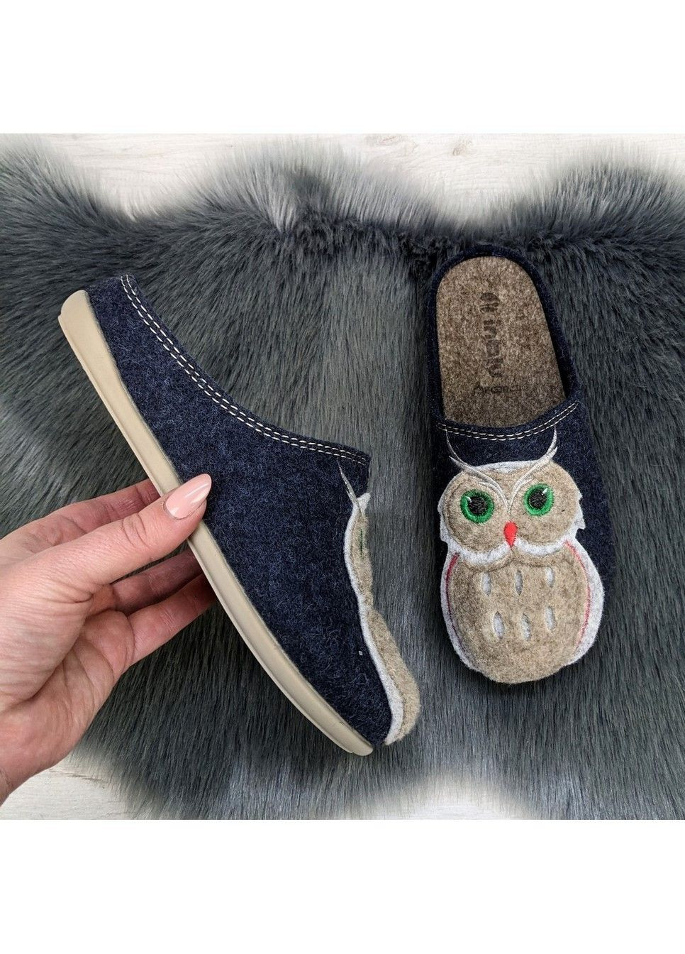 Тапочки домашні жіночі фетрові на поліуретановій підошві Inblu (307147879)