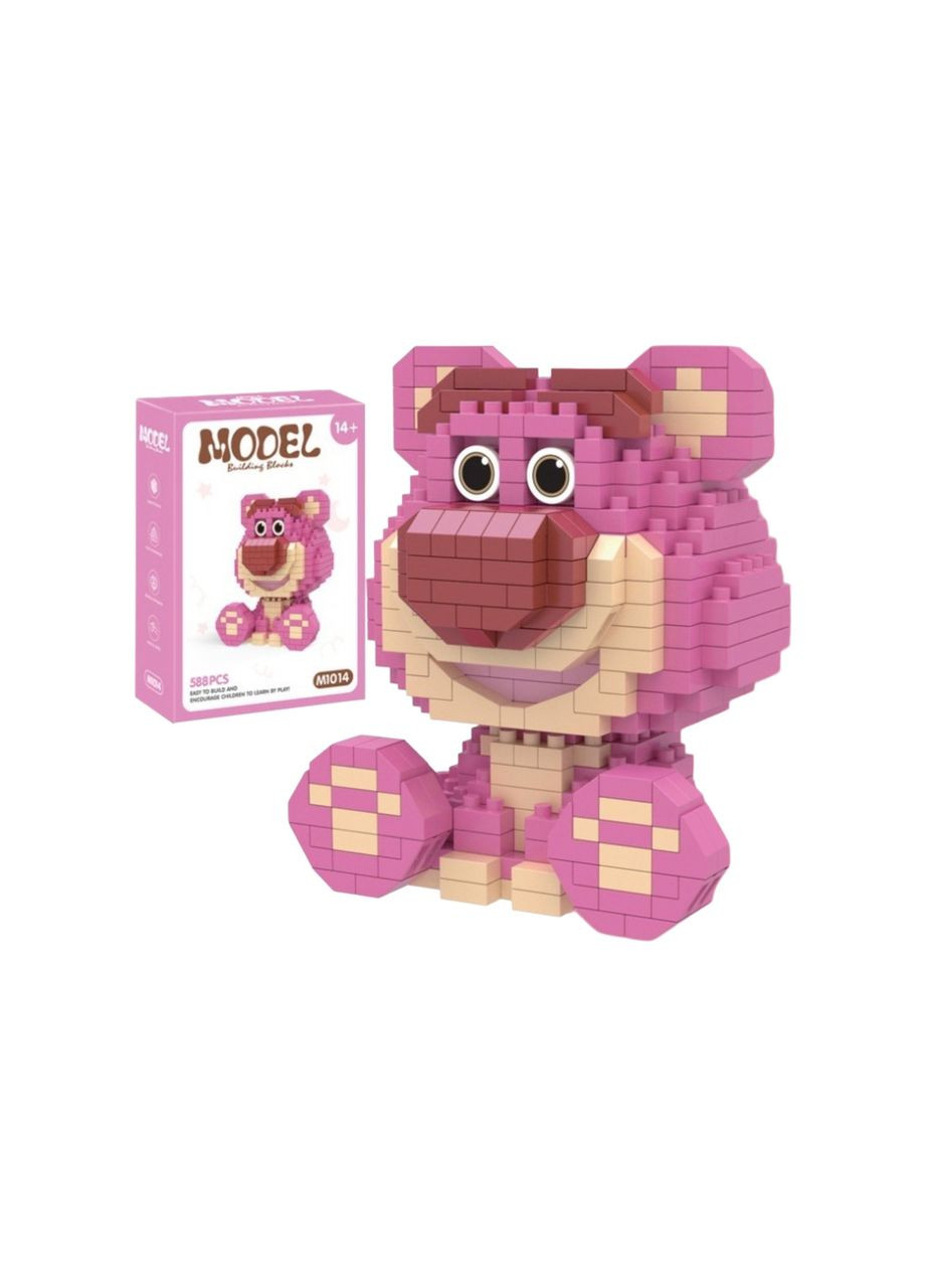 Конструктор Model 3D ведмідь Lotso сидячий 588 деталей Рожевий (M1014) OEM (329721198)