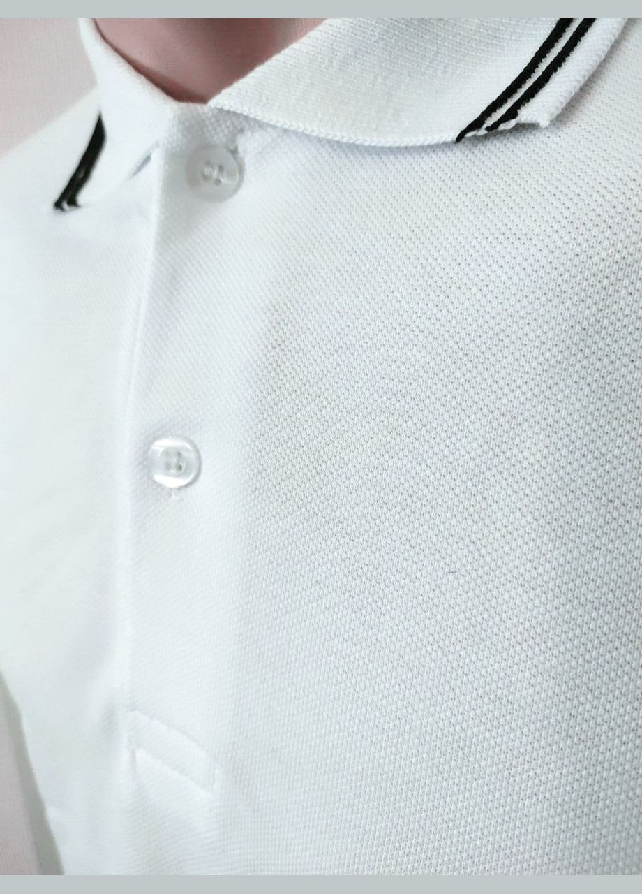 Белая детская футболка-футболка поло, тенниска на мальчика для мальчика No Brand однотонная