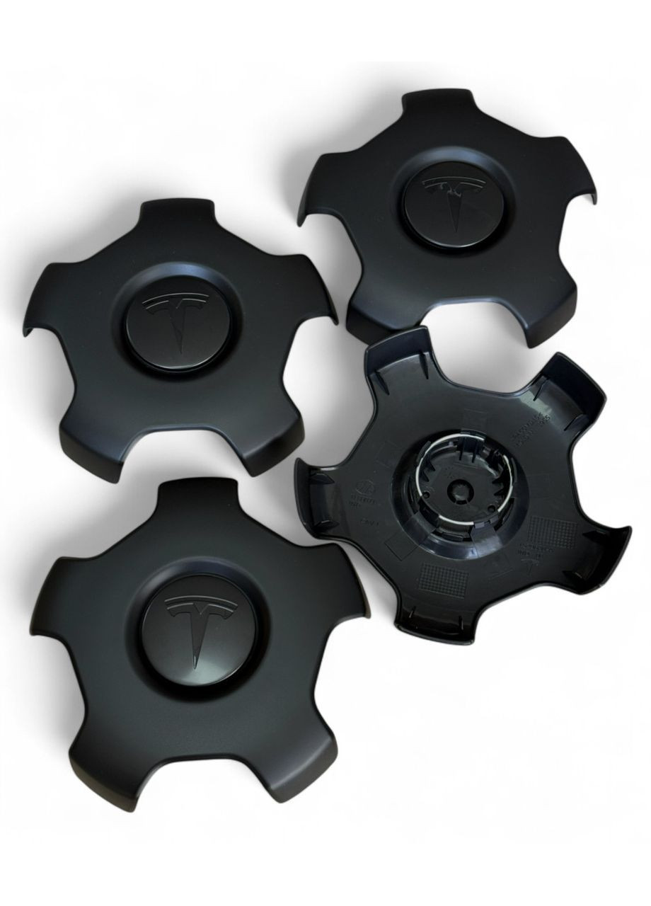 Ковпачки на диски Тесла моделі 3, заглушки зірки павуки шестерні на Model 3, 1529680-А, чорний мат 4 шт Чорний мат із чорним No Brand (364958760)