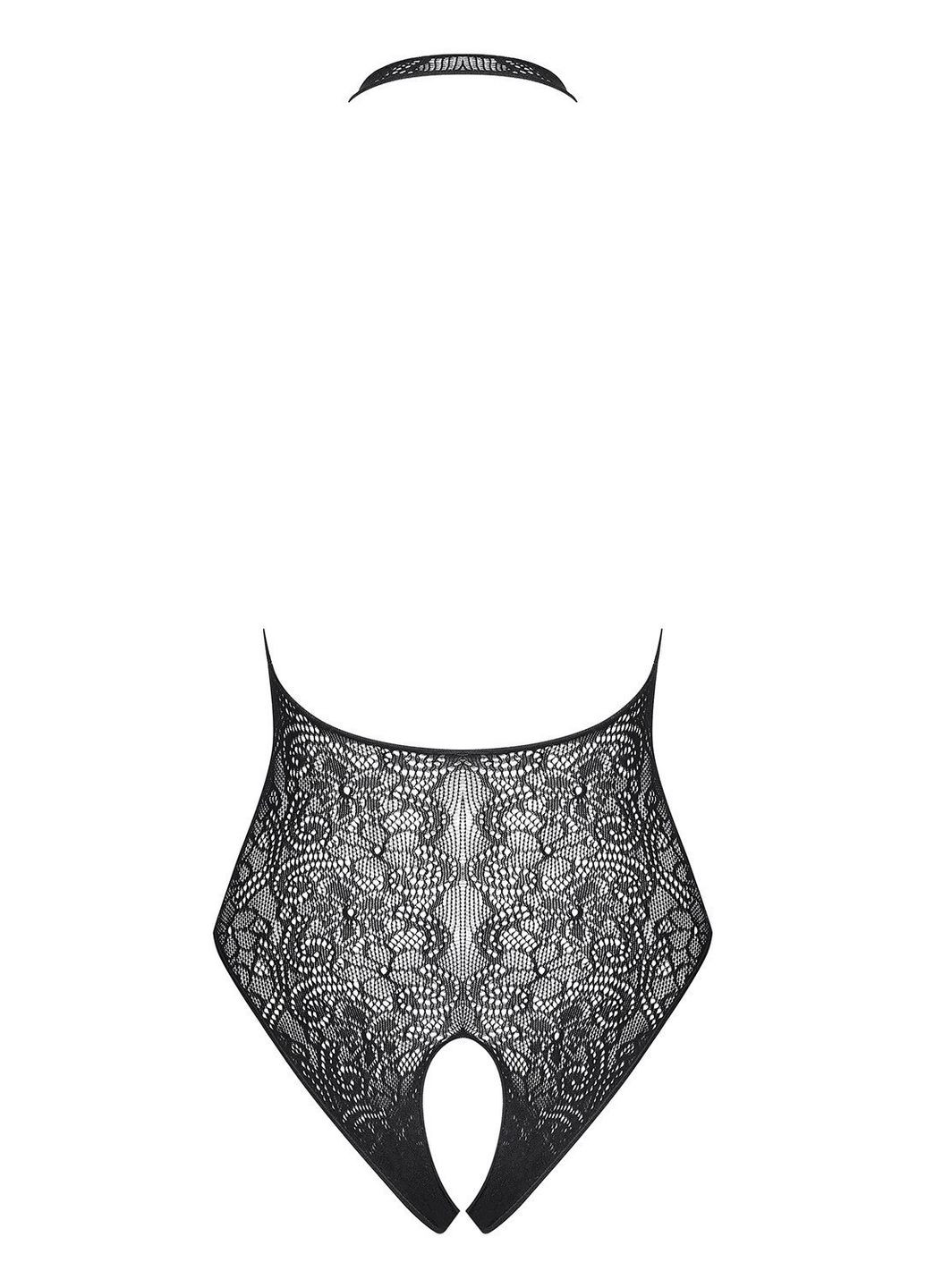 Чорний демісезонний боді ажурне з вирізом b113 Obsessive