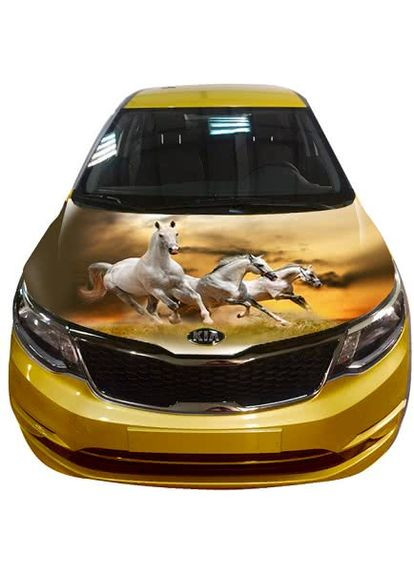 3д наклейка на капот 3D TUNING STUDIO Лошади 33 1200х1500х0.080мм No Brand (362499611)