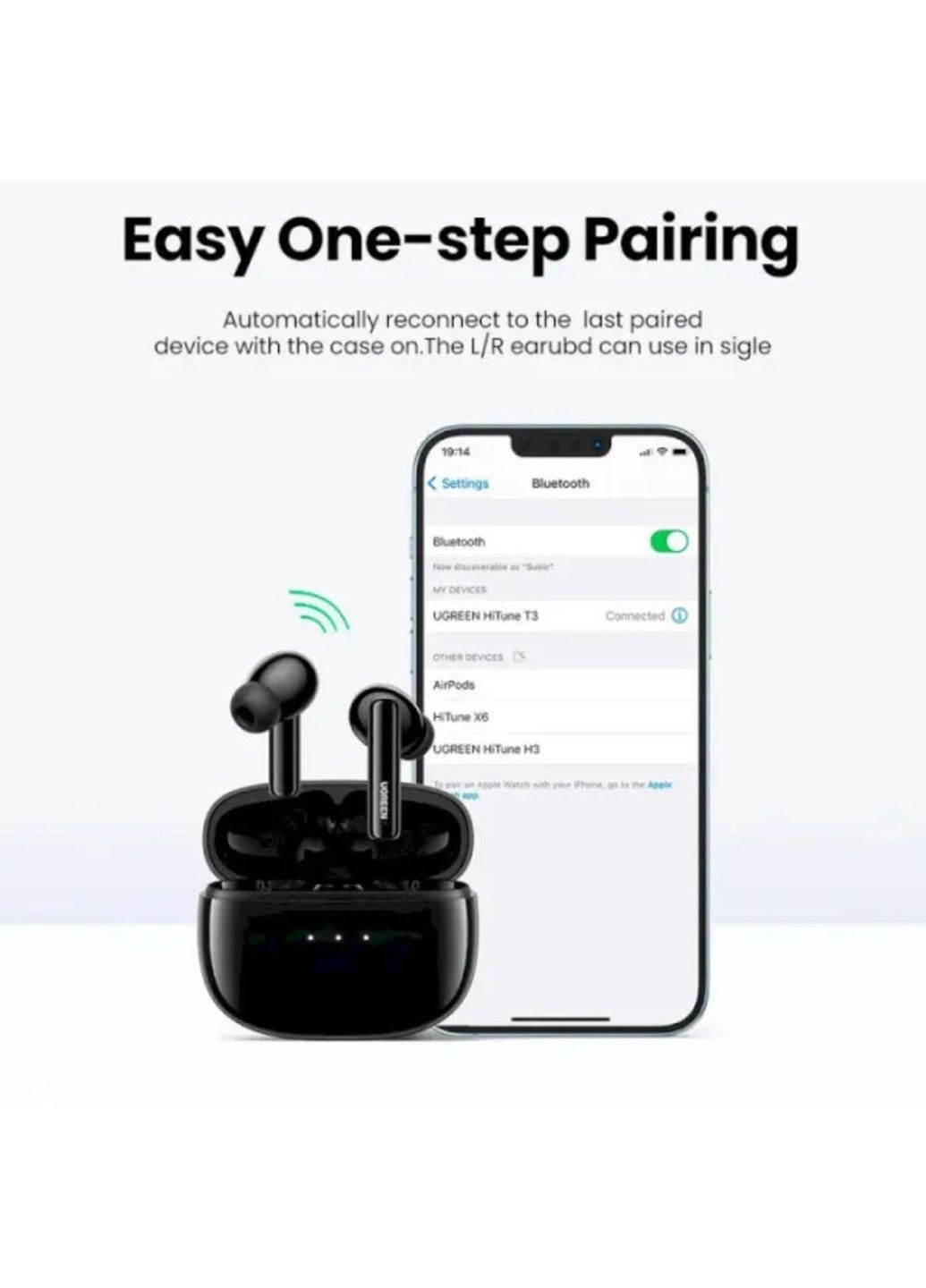 Беспроводные наушники WS106 HiTune T3 Active Noise-Cancelling Wireless Earbuds (Black)(UGR-90401) Ugreen (371362936)