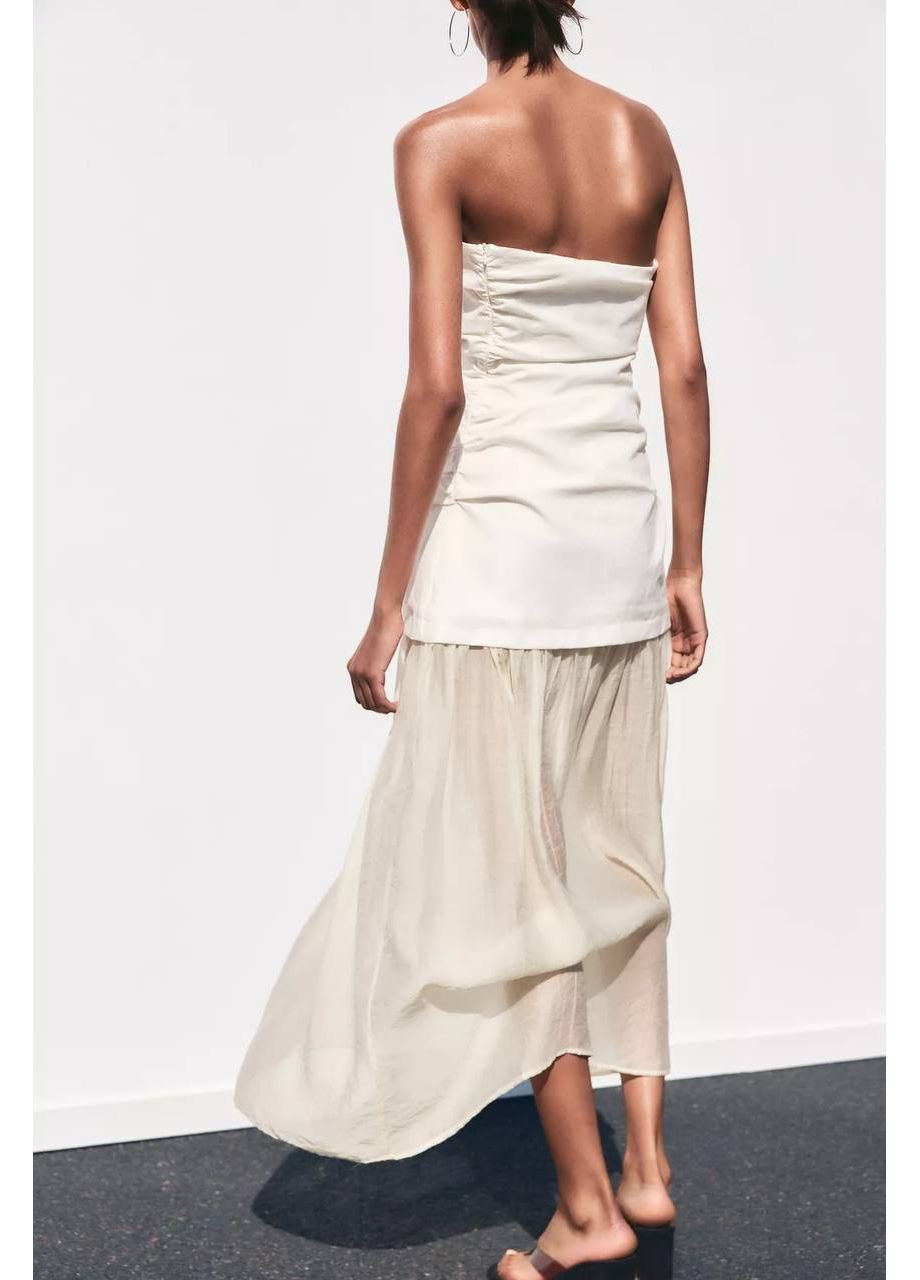 Молочное платье Zara