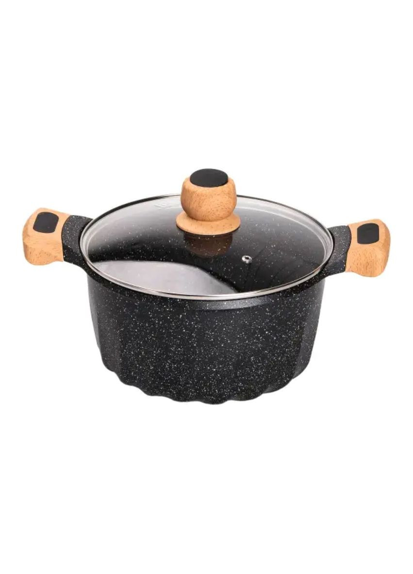 Набір посуду 3 каструлі з мармуровим покриттям для приготування їжі та жароміцна сковорода ProDobro (364192691)