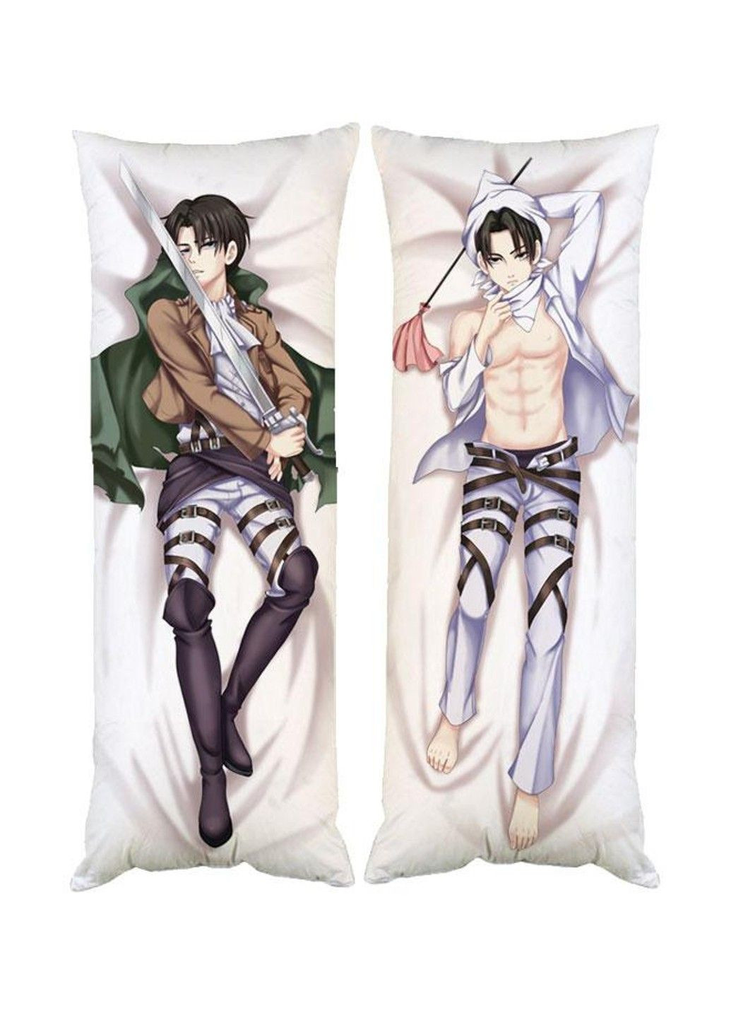 Подушка дакимакура Леви Аккерман Атака титанов декоративная ростовая подушка для обнимания двусторонняя No Brand (328315165)
