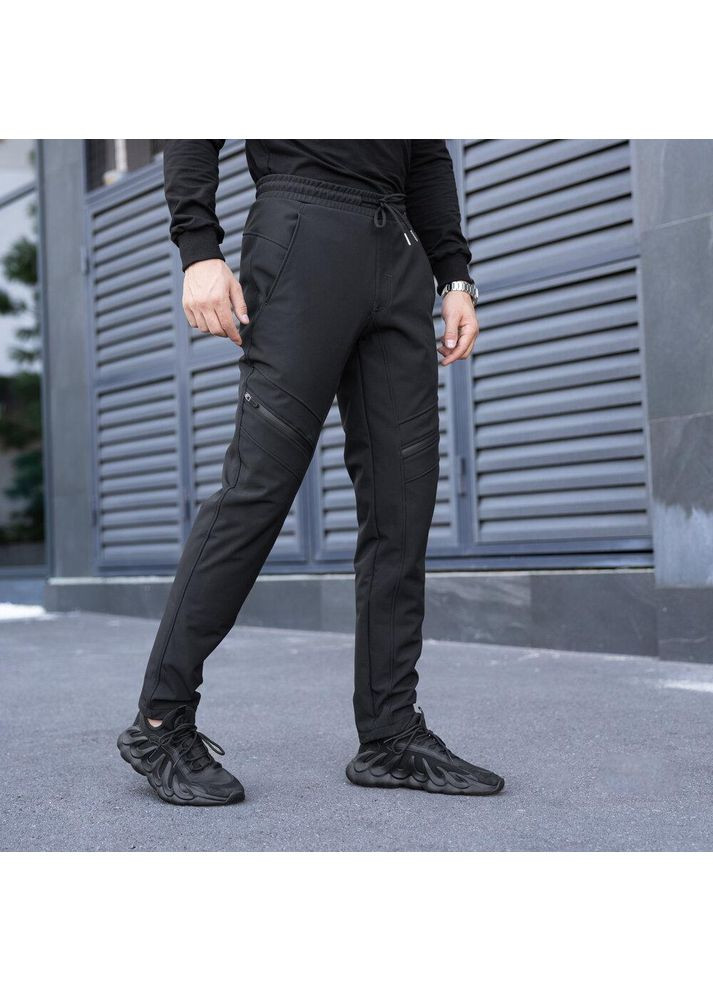 Армейские зимние штаны на флисе Карго черные No Brand (356509123)